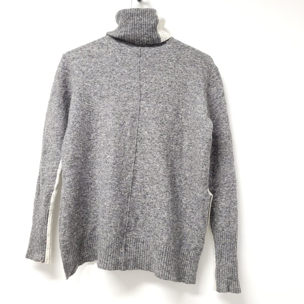 Athleta Womens Wool Blend Turtleneck Pullover Sweater Size small Gray/White‎
